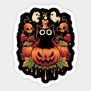 Halloween Candle Trick - Autumn Cat Sticker